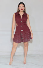 Vestido vino con brillos - VESTIDO Boutiquemirel 