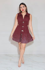 Vestido vino con brillos - VESTIDO Boutiquemirel 