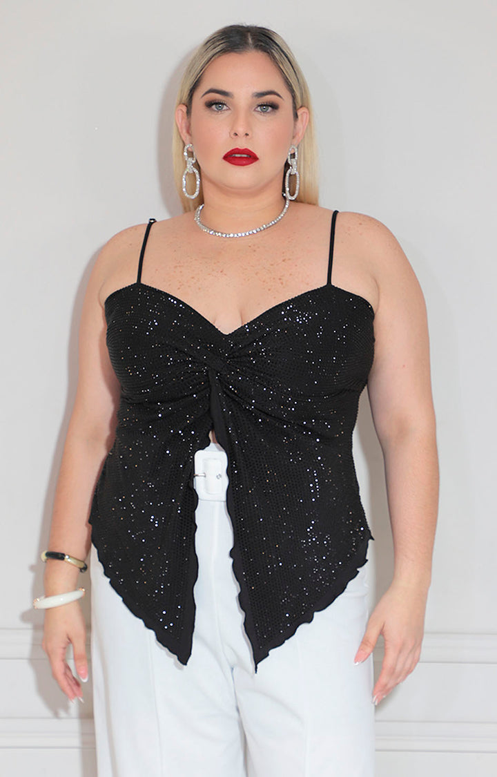 Blusa negra con brillos