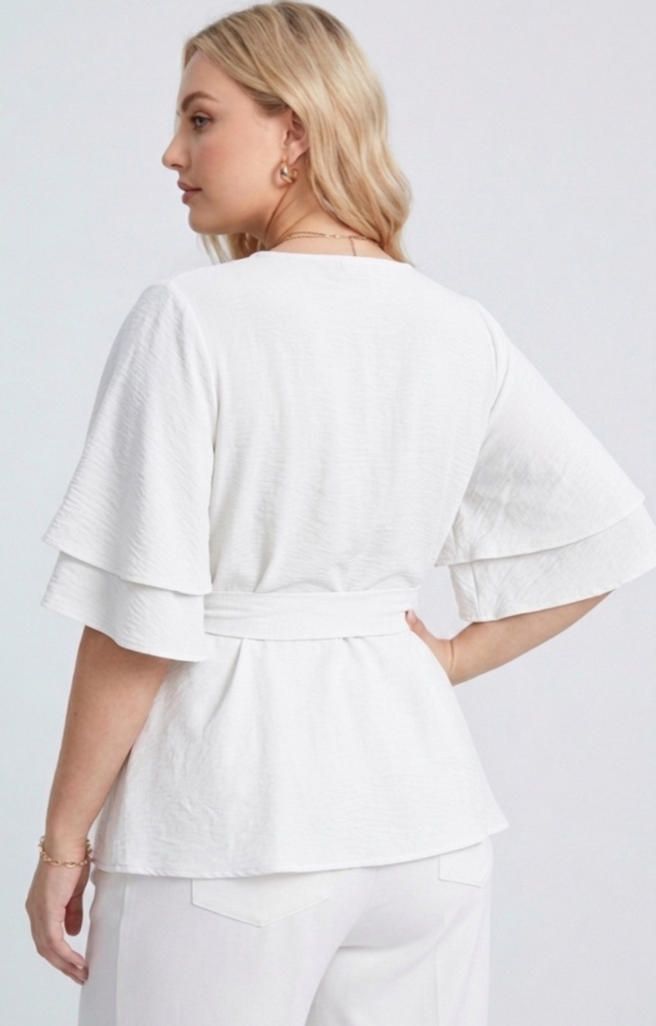 Blusa tipo peplum con lazo - BLUSAS CURVY Boutiquemirel 