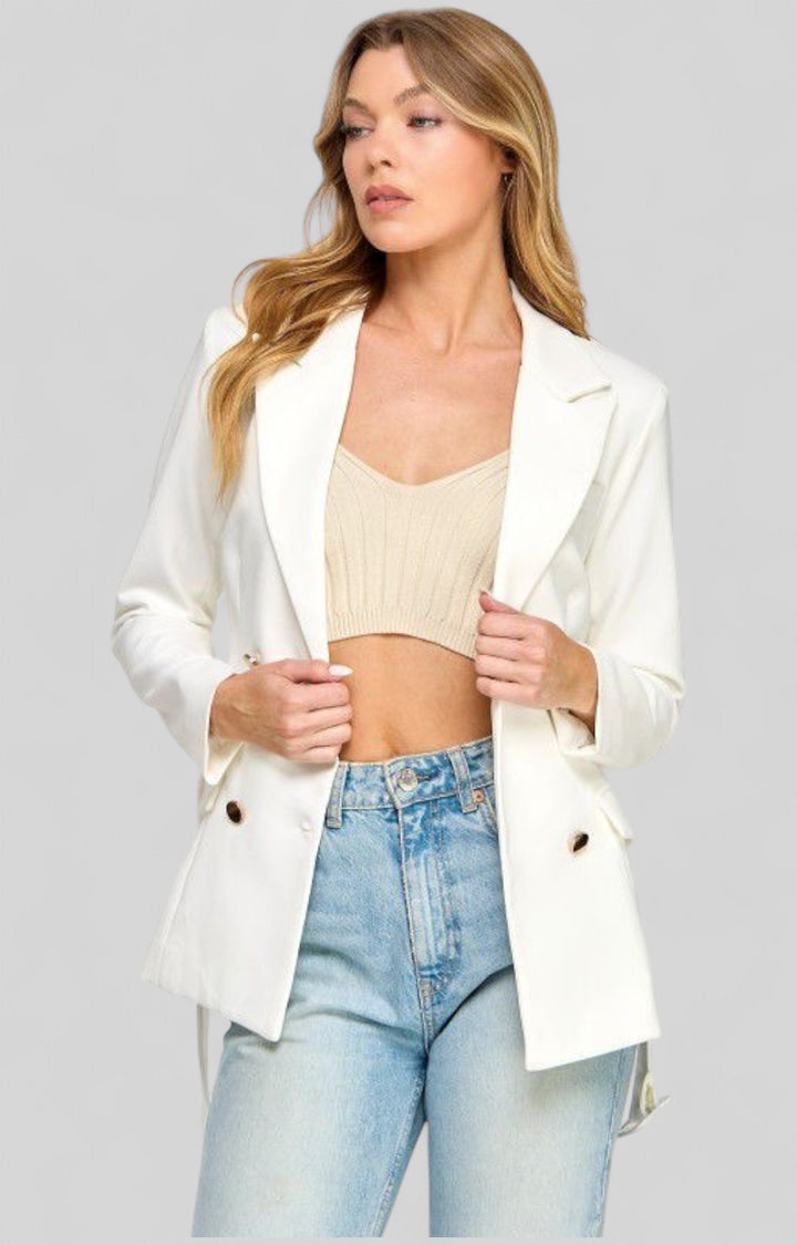 Saco blanco con botones dorados - SACO Boutiquemirel 