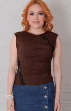 Blusa con encaje y drapeado - BLUSAS REGULAR Boutiquemirel 