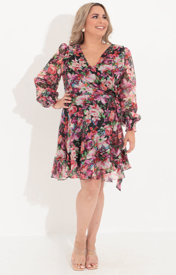 Vestido negro estampado