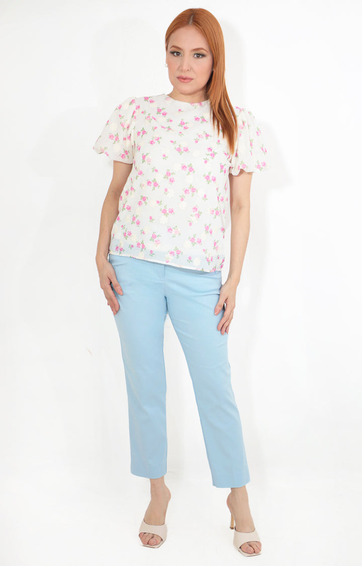 Blusa blanca con flores - BLUSA Boutiquemirel 