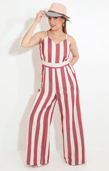 Palazzo rojo de rayas y tirantes – Boutiquemirel