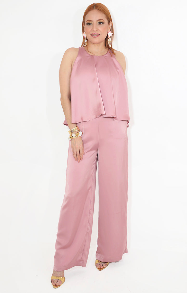 Palazzo rosa con volante superior - PALAZZO Boutiquemirel 