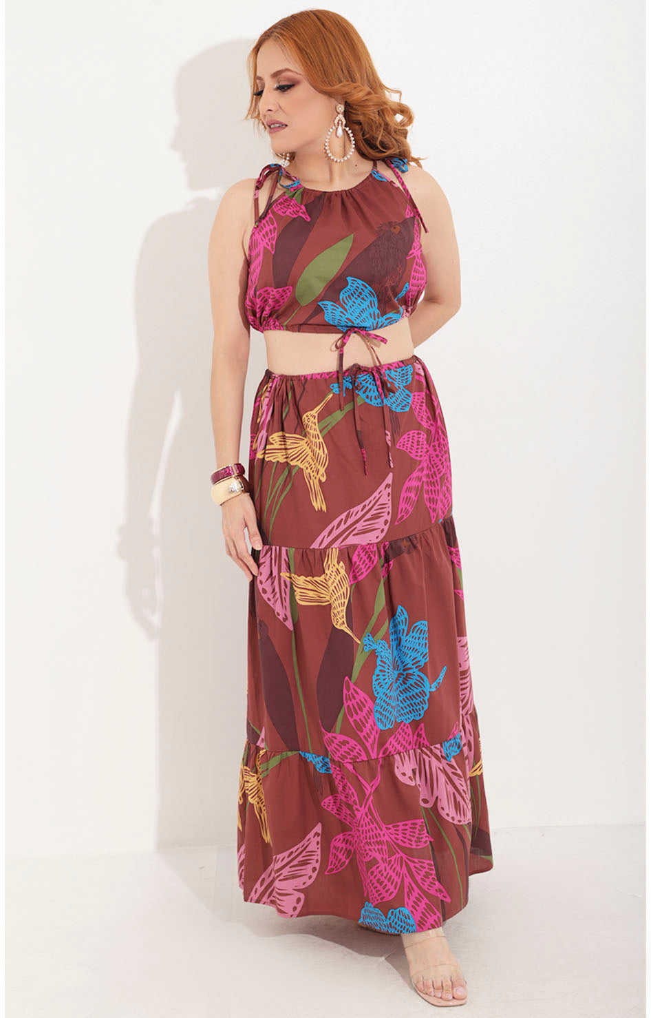 Conjunto cafe con estampado - CONJUNTO Boutiquemirel 