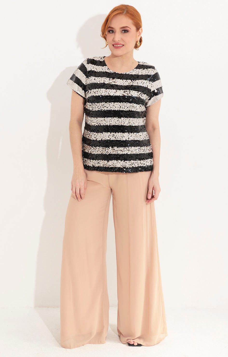 Blusa de rayas negro y beige - BLUSA Boutiquemirel 