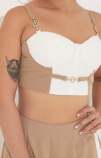 Conjunto beige con blanco - CONJUNTO Boutiquemirel 