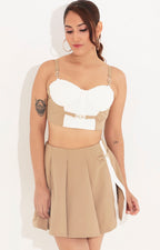 Conjunto beige con blanco - CONJUNTO Boutiquemirel 