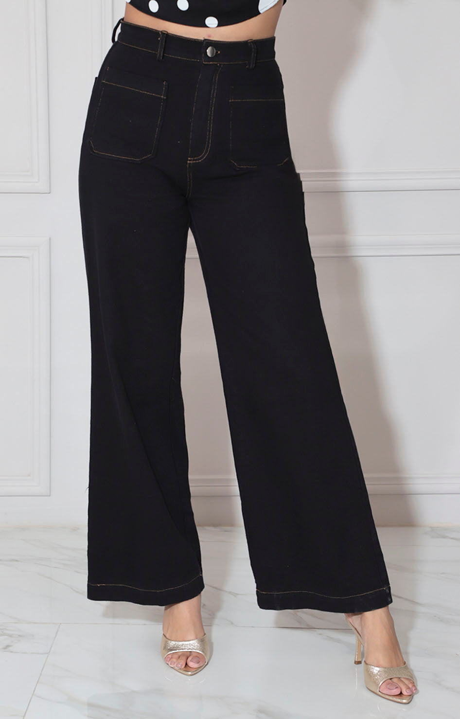 Pantalón negro denim - PANTALON Boutiquemirel 