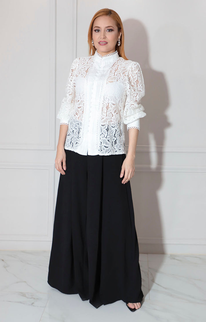 Blusa blanca de guipure - BLUSA Boutiquemirel 