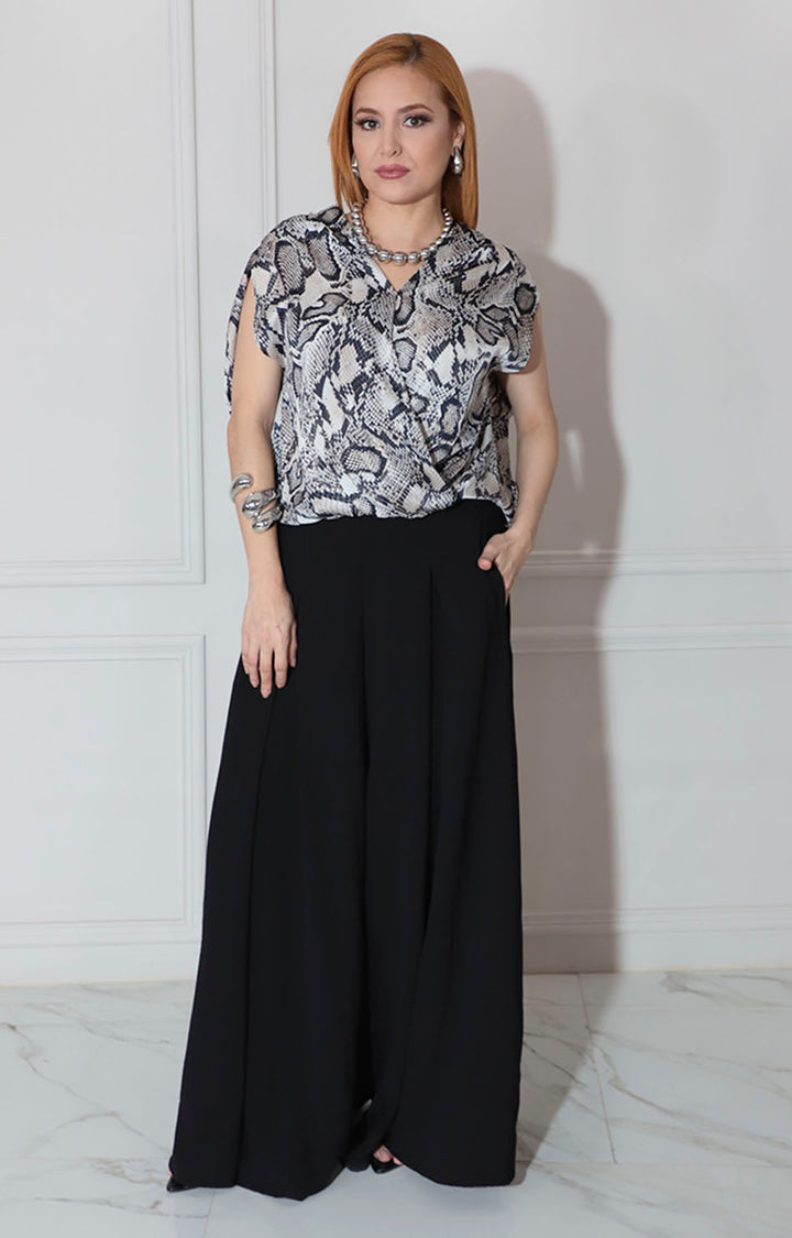 Blusa gris estampada - BLUSA Boutiquemirel 