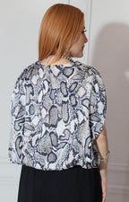 Blusa gris estampada - BLUSA Boutiquemirel 