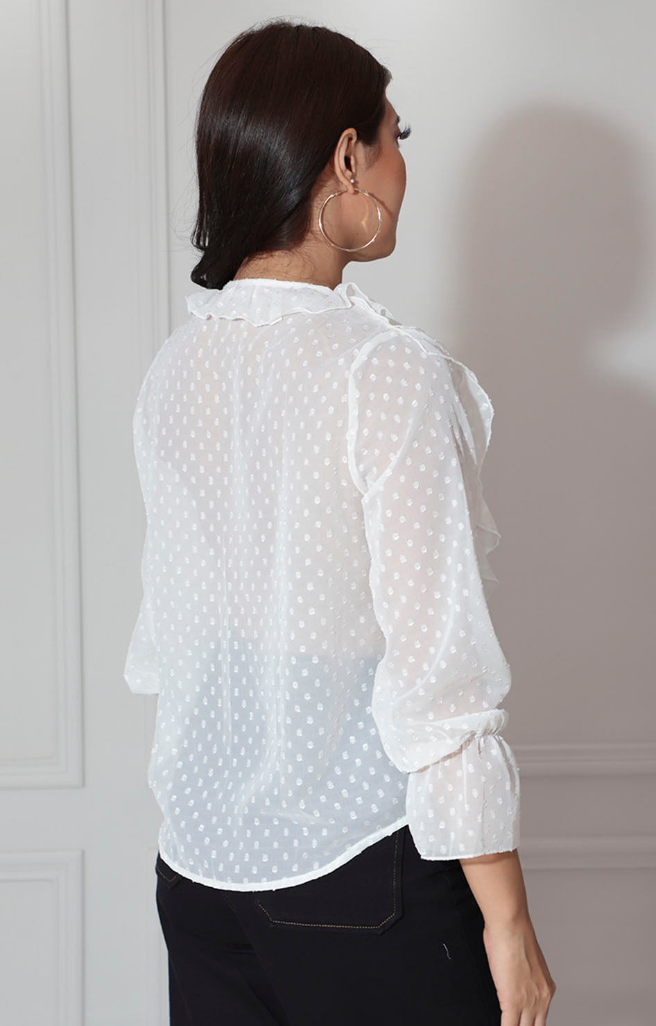 Blusa beige con olanes - BLUSA Boutiquemirel 