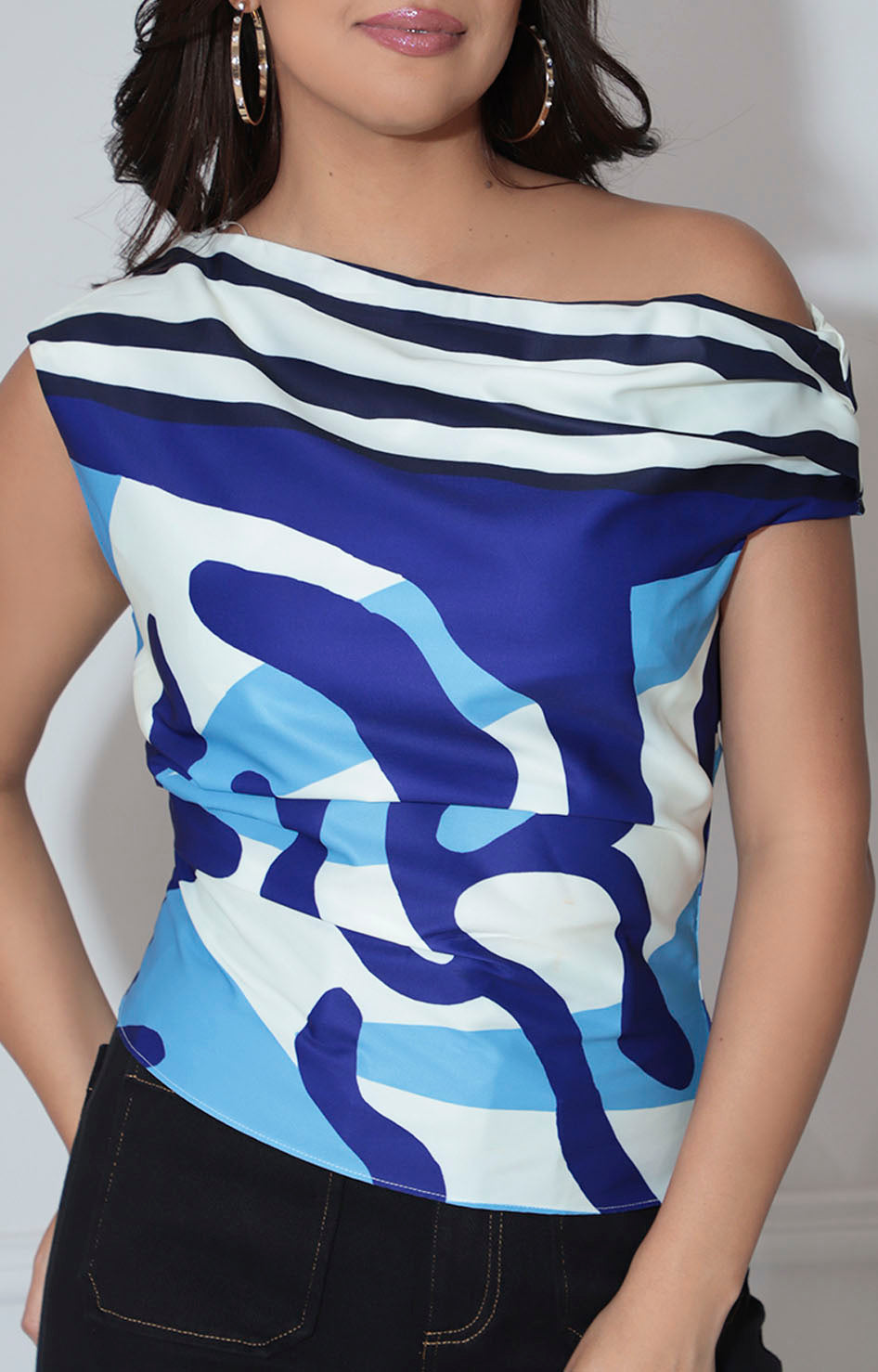 Blusa azul estampada - BLUSA Boutiquemirel 