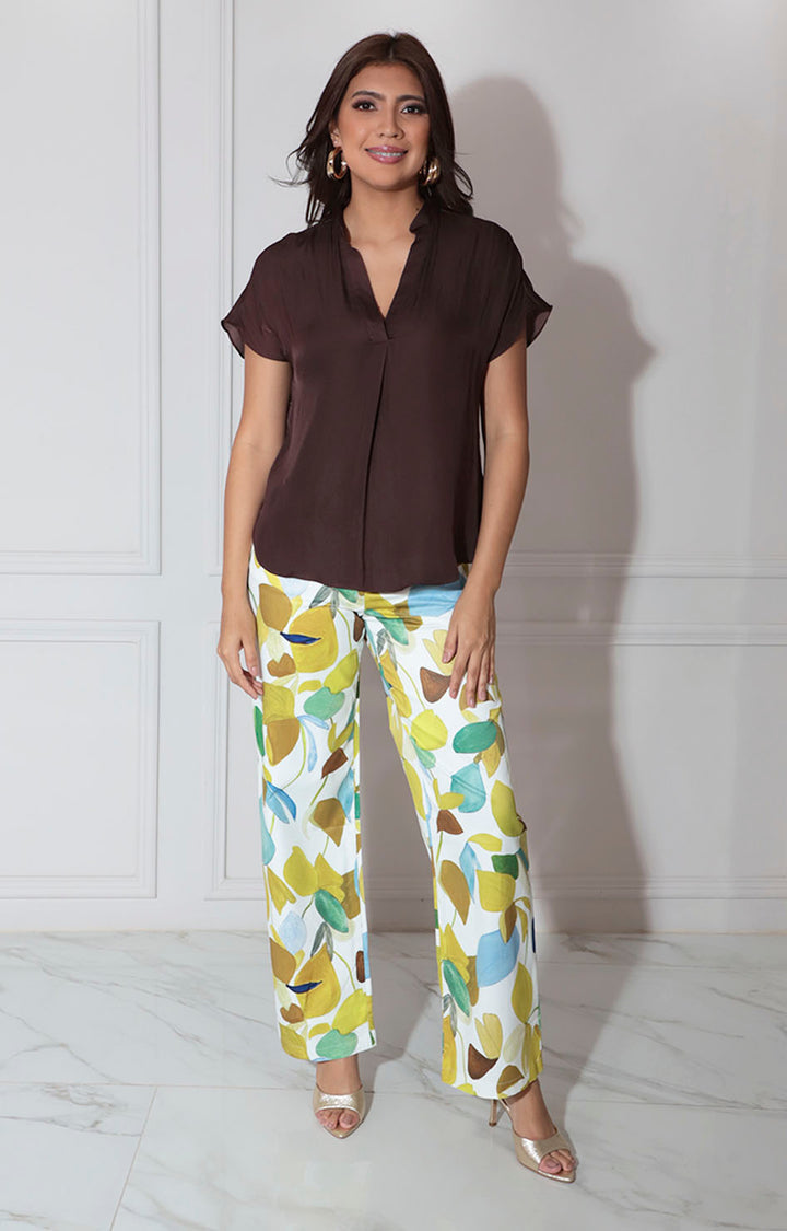 Blusa satinada café - BLUSA Boutiquemirel 