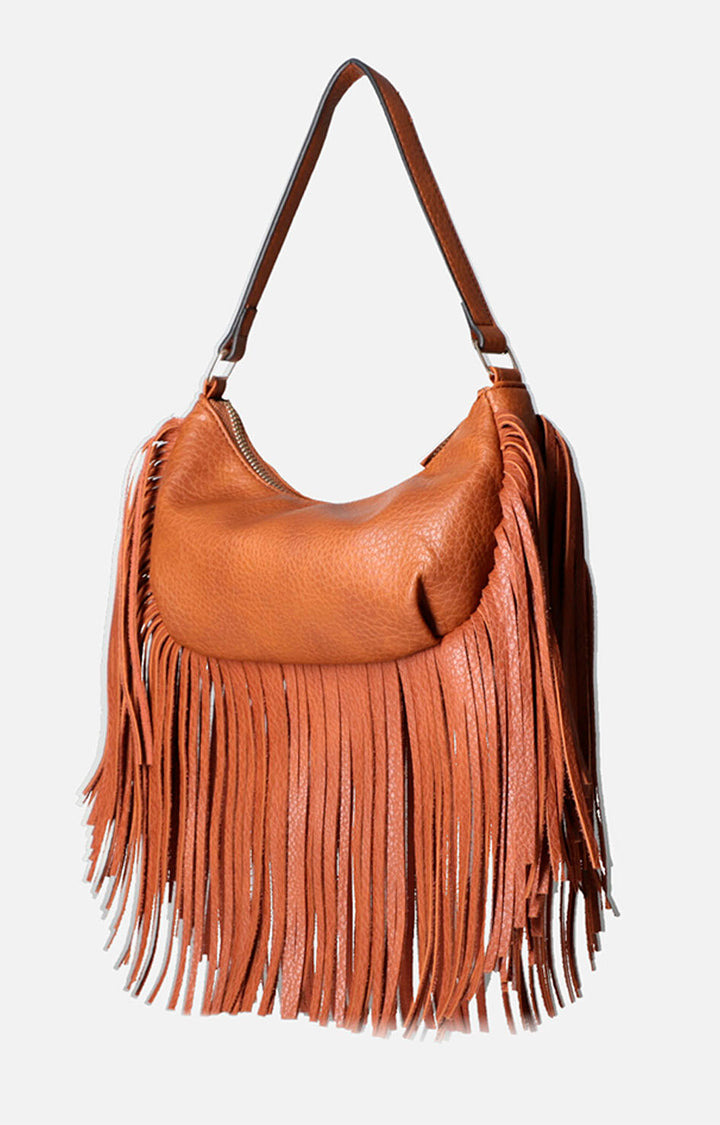 Bolsa caramel con flecos - BOLSA Boutiquemirel 