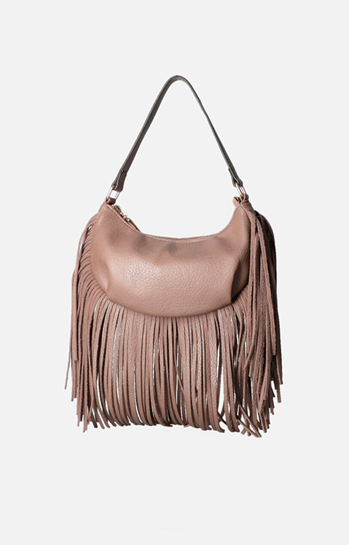 Bolsa café con flecos - BOLSA Boutiquemirel 