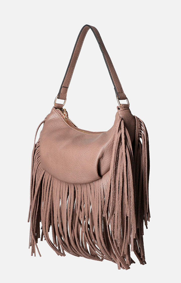 Bolsa café con flecos - BOLSA Boutiquemirel 