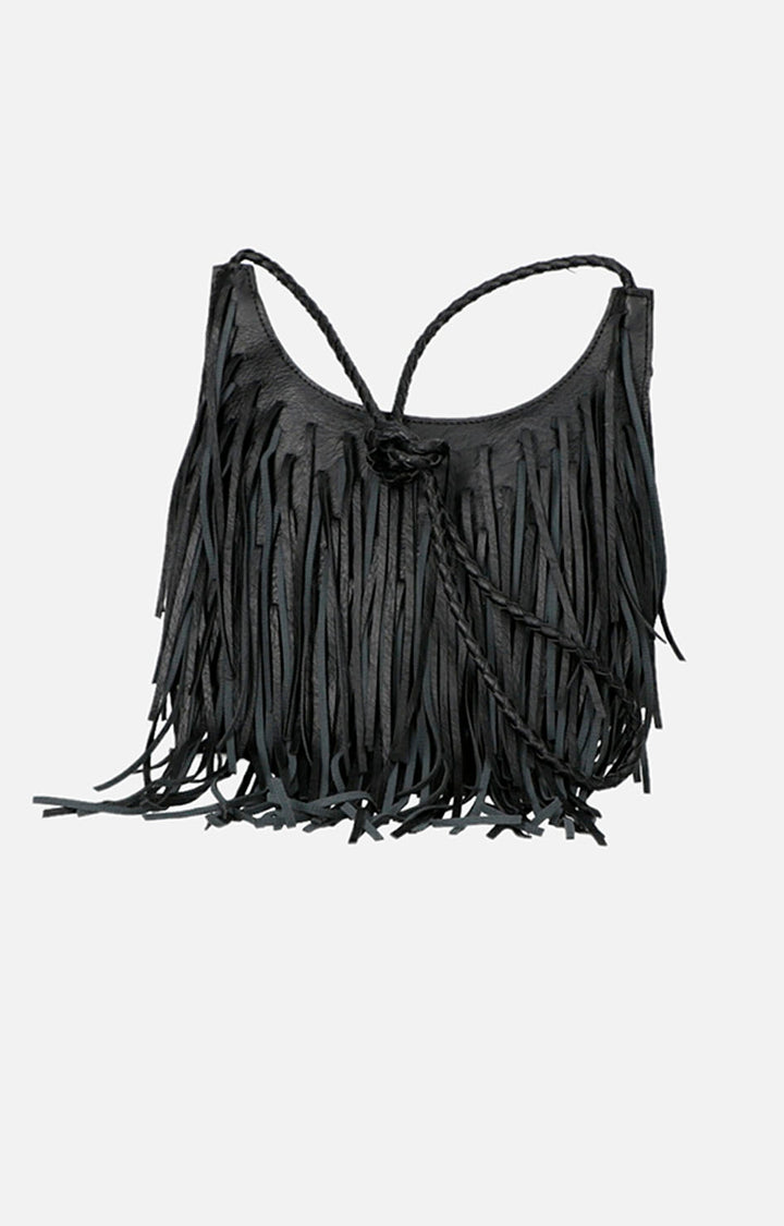 Bolsa negra con flecos - BOLSA Boutiquemirel 