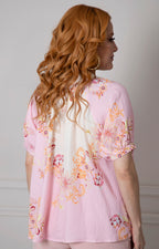 Blusa rosa estampada de botones - BLUSAS REGULAR Boutiquemirel 
