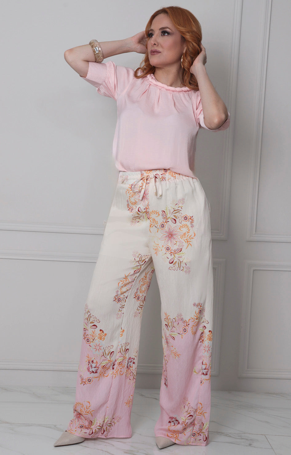 Pantalòn beige estampado - PANTALON REGULAR Boutiquemirel 