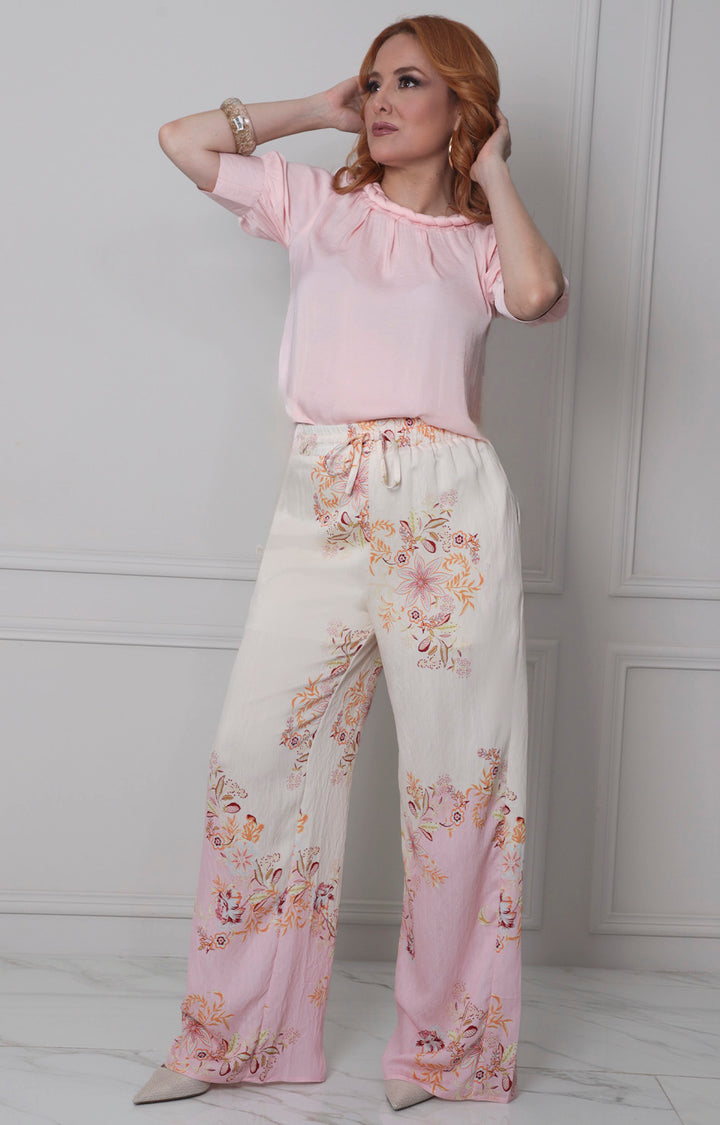 Pantalòn beige estampado - PANTALON REGULAR Boutiquemirel 