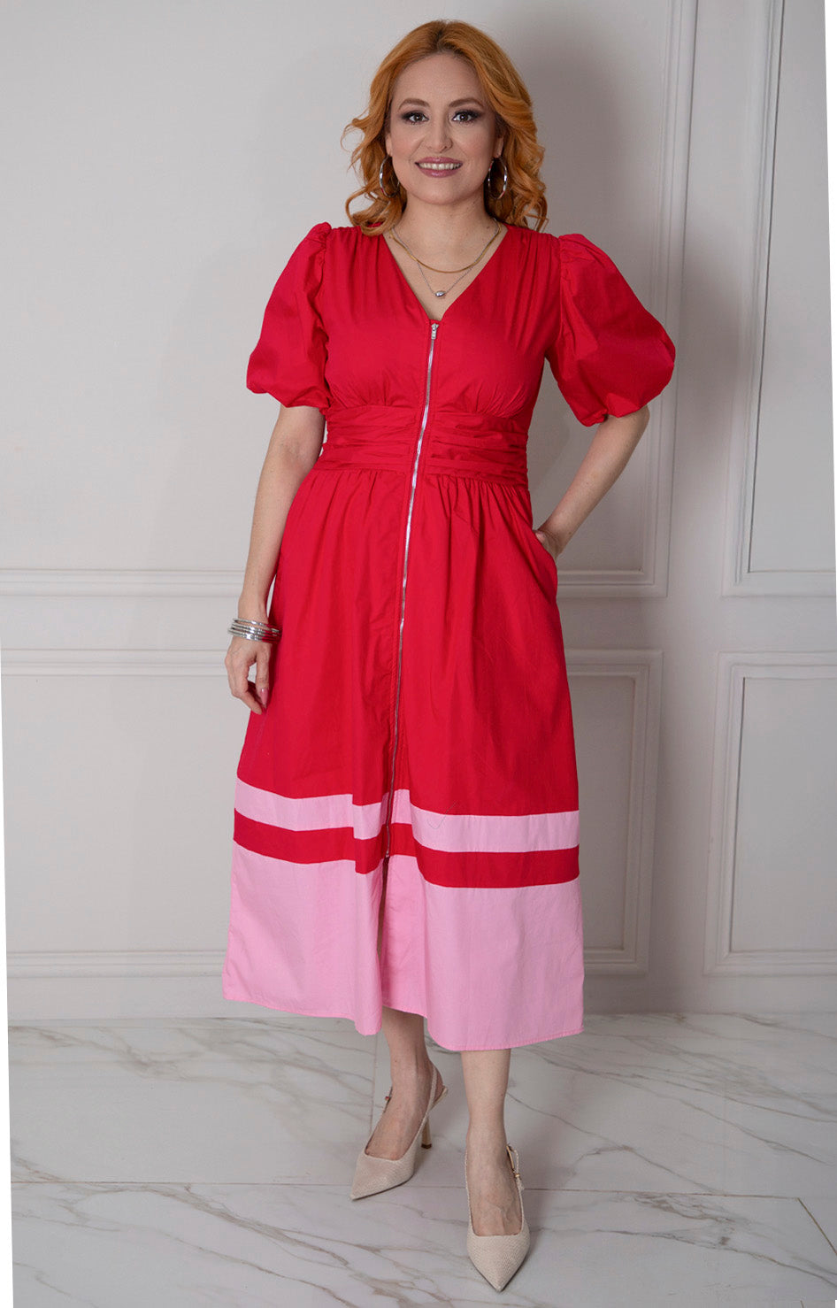Vestido rojo largo con cierre - VESTIDO LARGO REGULAR Boutiquemirel 