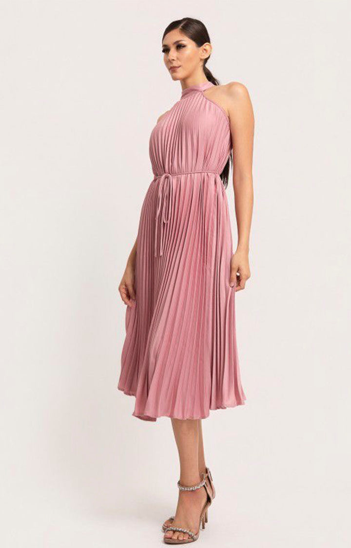 Vestido rosa plisado - VESTIDO LARGO REGULAR Boutiquemirel 