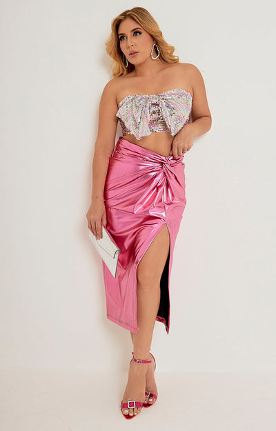 Falda rosa metálica - Boutiquemirel