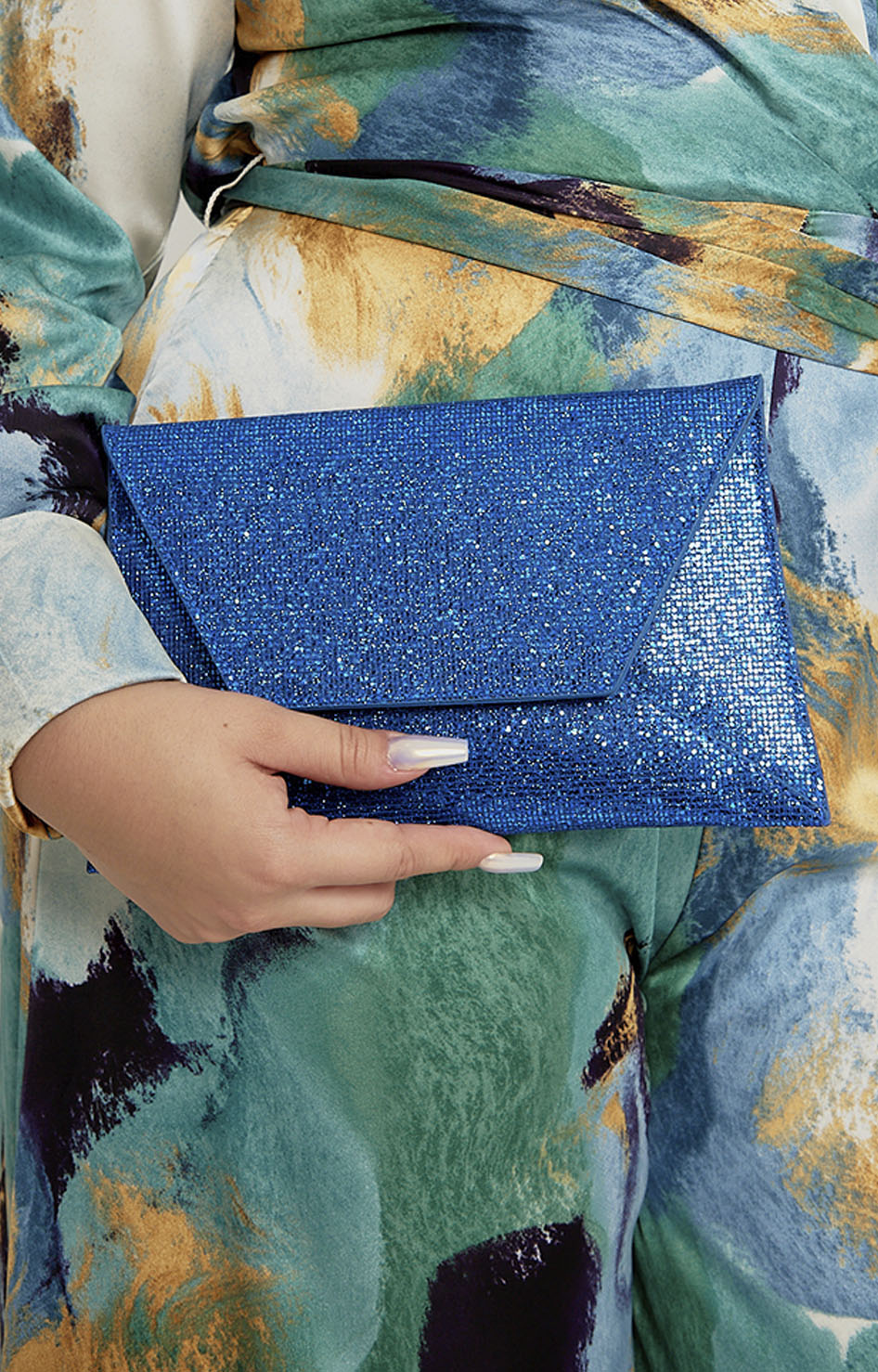 Clutch azul con escarcha - Boutiquemirel