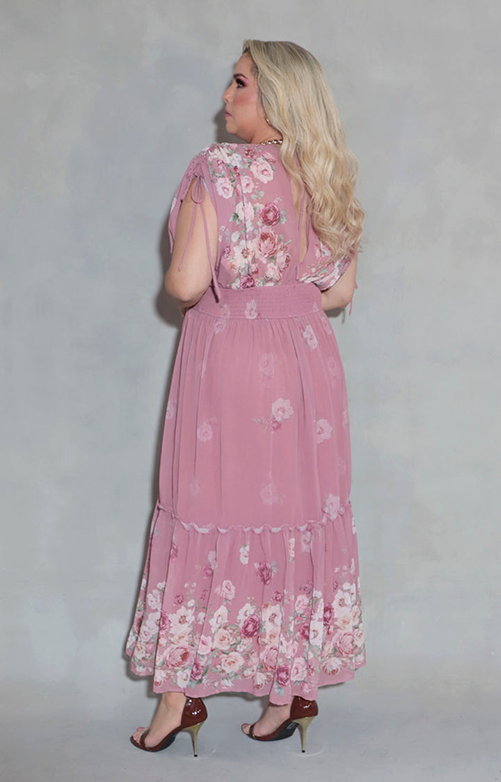 Vestido rosa con flores - VESTIDO XL Boutiquemirel 