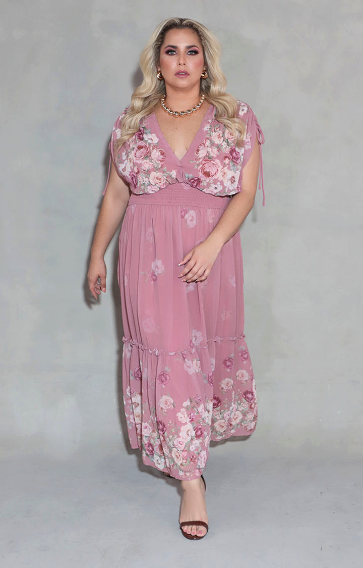 Vestido rosa con flores - VESTIDO XL Boutiquemirel 