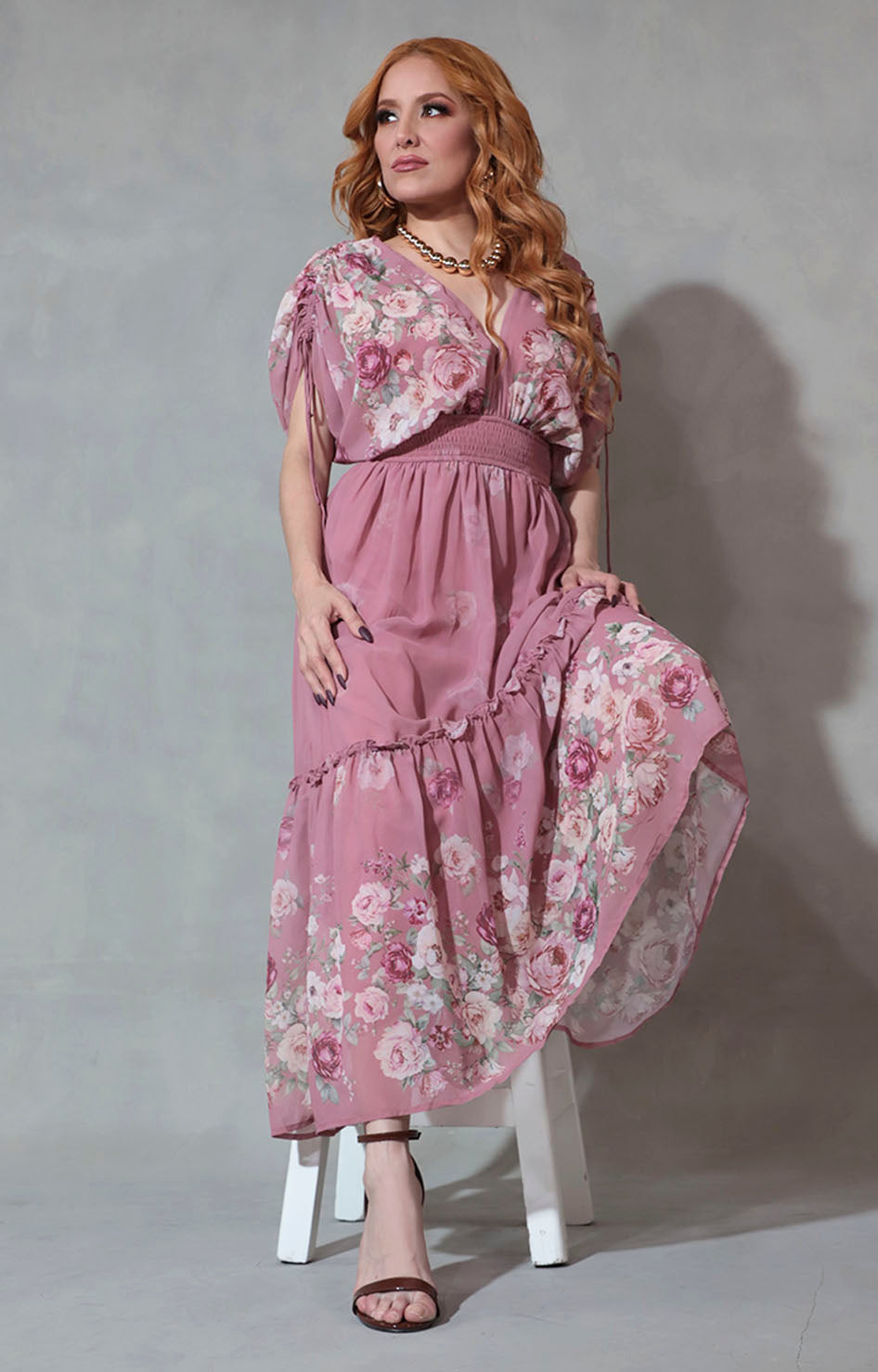 Vestido rosa con flores - VESTIDO Boutiquemirel 
