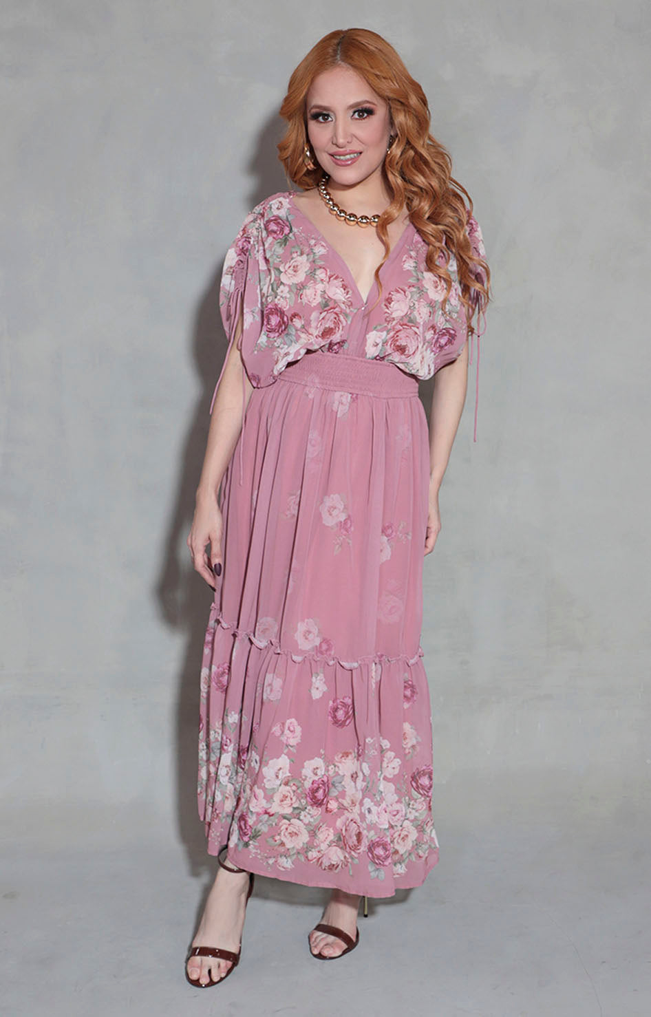 Vestido rosa con flores - VESTIDO Boutiquemirel 