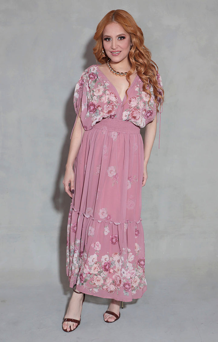 Vestido rosa con flores - VESTIDO Boutiquemirel 