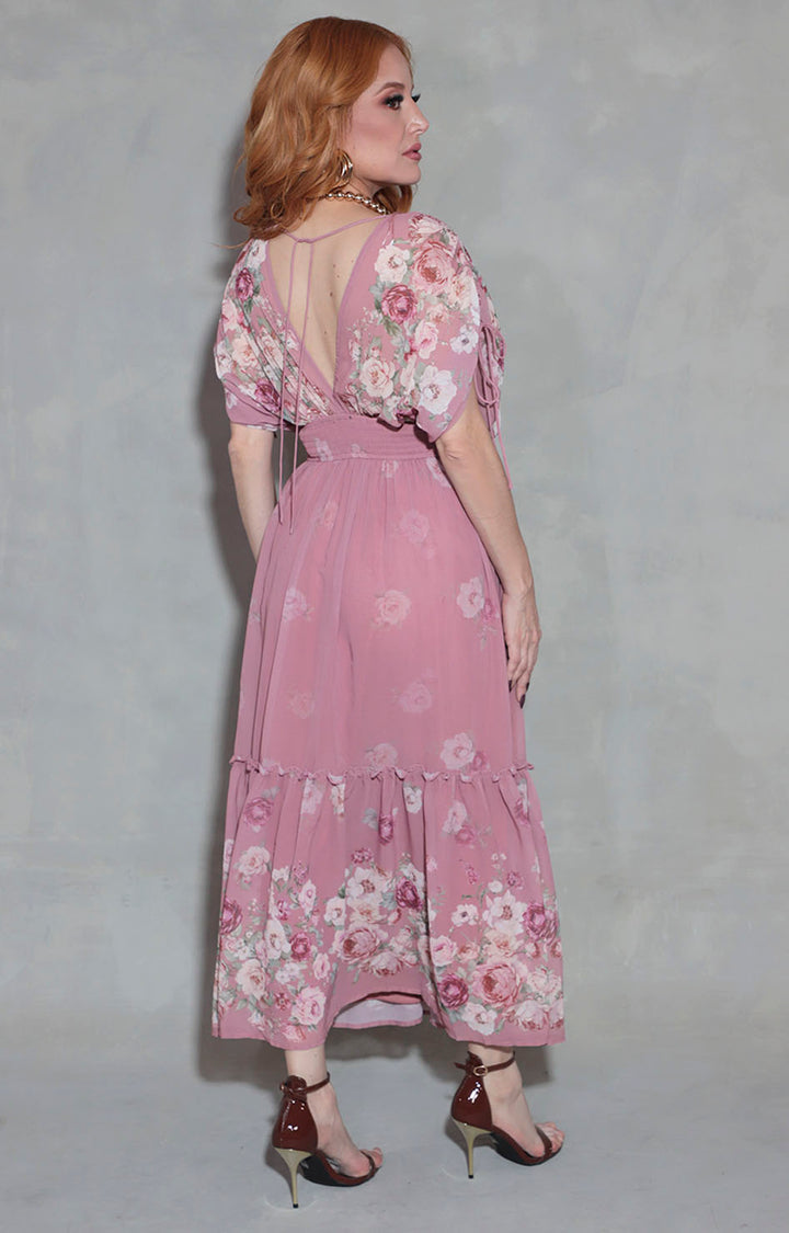 Vestido rosa con flores - VESTIDO Boutiquemirel 