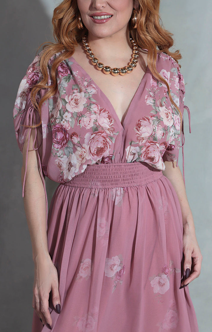 Vestido rosa con flores - VESTIDO Boutiquemirel 