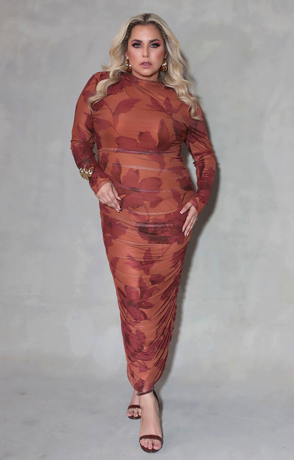 Vestido chedrón floral - VESTIDO XL Boutiquemirel 