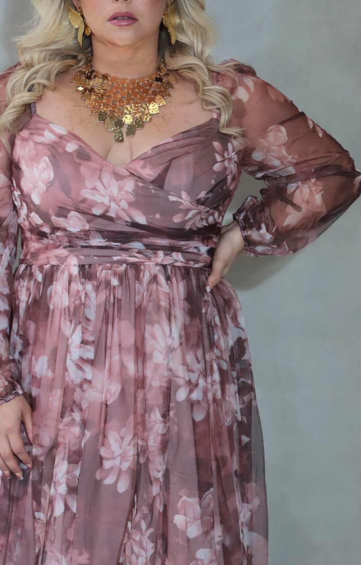 Vestido rosa con flores - VESTIDO XL Boutiquemirel 