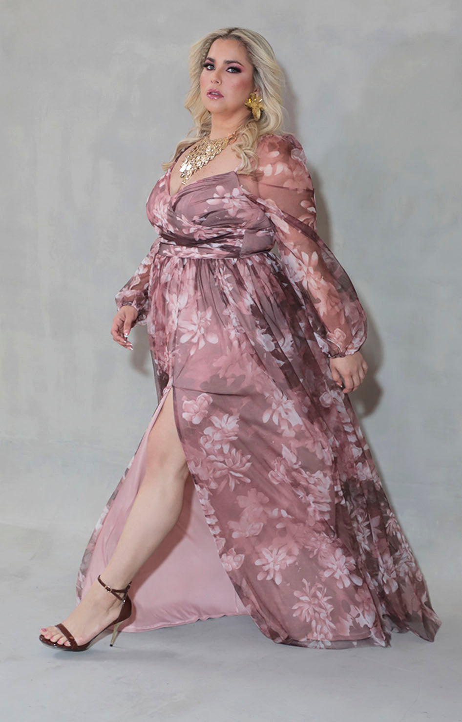 Vestido rosa con flores - VESTIDO XL Boutiquemirel 