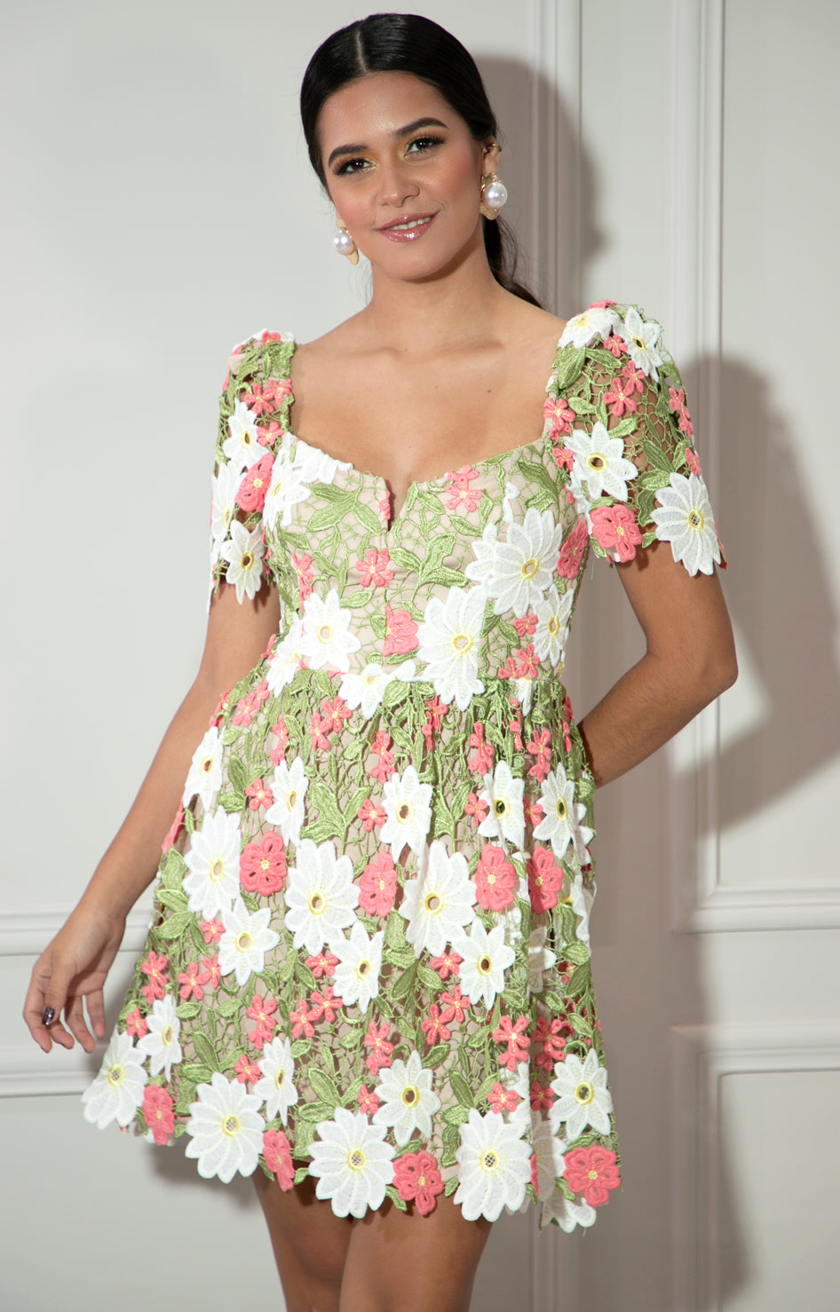 Vestido de encaje en flores - VESTIDO Boutiquemirel 