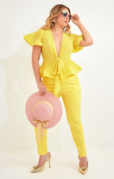 Blusa amarilla plisada - Boutiquemirel