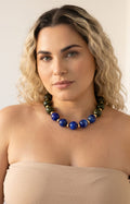 Collar de esferas azul y verde