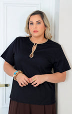 Blusa lisa con brillos