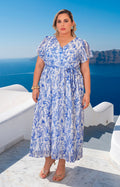 Vestido azul estampado floral