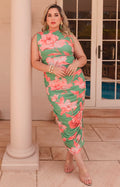 Vestido verde estampado