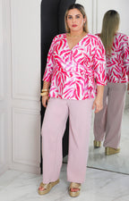 Blusa estampada con lazo