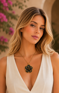 Collar de flor negra - COLLARES ACERO Boutiquemirel 